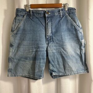 Carhartt Carpenter Jorts Dad Jean Shorts Baggy Fit Light Wash Blue | B28 DST 36